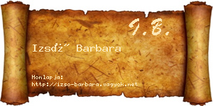 Izsó Barbara névjegykártya
