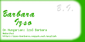 barbara izso business card